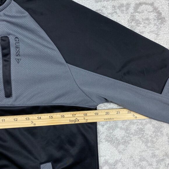 Guess Jacket Black/Gray Full Zip Long Sleeve Active Track Jacket Size Small - Picture 4 of 5